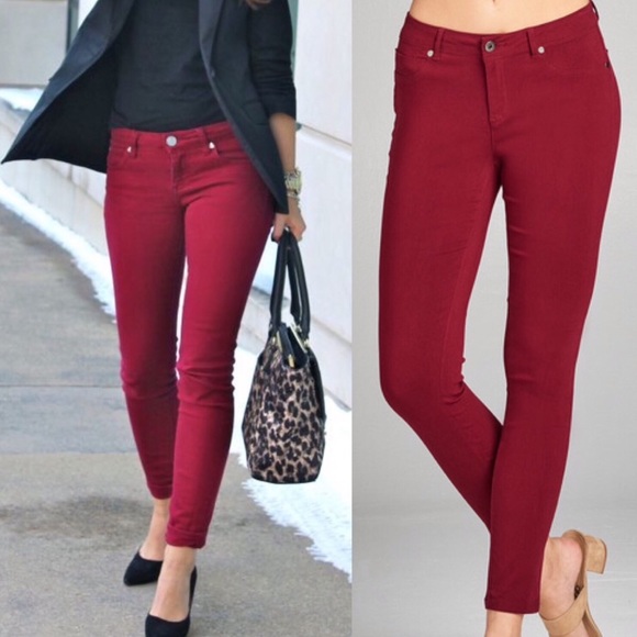 Denim - Addie-Red Jean Leggings
